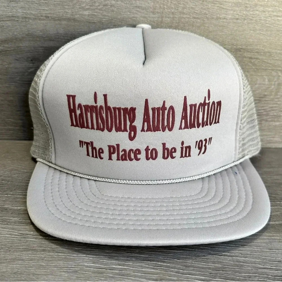 Vintage 1993 Harrisburg PA Auto Auction Trucker Hat Mesh Foam Snapback NWOT 717 - Picture 1 of 5